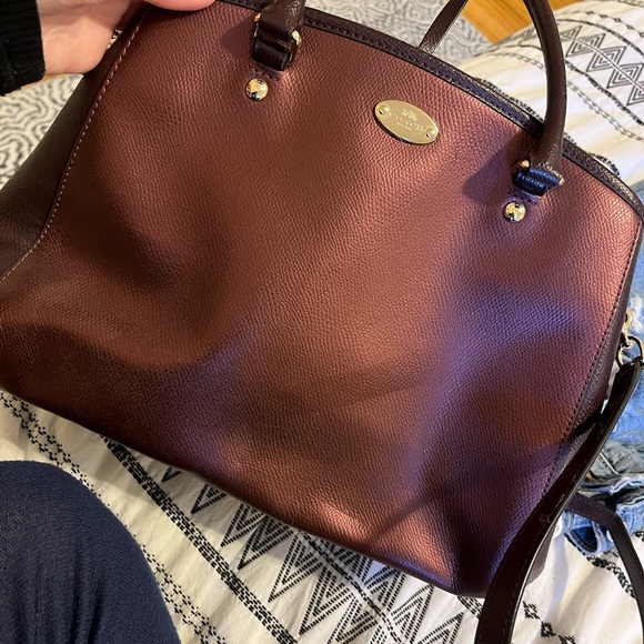 Coach Satchel Purse - Burgundy - Picture 3 of 3